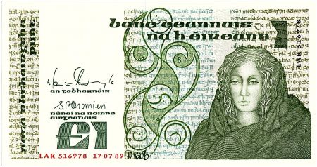 Irlande 1 Pound,  Reine Mebd - 1989 - P.70d - Neuf