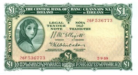 Irlande 1 Pound 02-09-1959 -  Lady Lavery