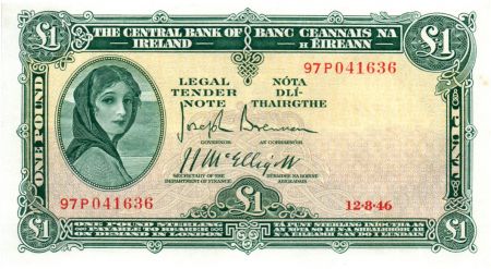 Irlande 1 Pound 12-08-1946 -  Lady Lavery