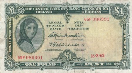 Irlande 1 Pound 16-03-1962 -  Lady Lavery - Série 65F