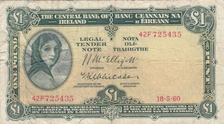 Irlande 1 Pound 18-05-1960 -  Lady Lavery - Série 42F