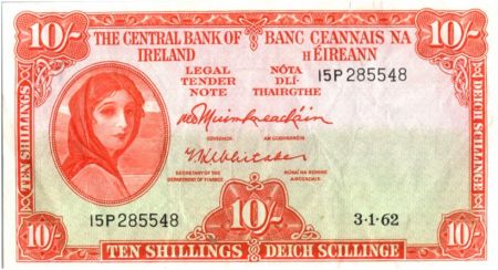 Irlande 10 Shillings Lady Lavery - 1962