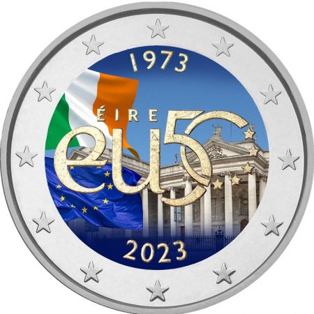 Irlande 2 Euros Commémo. Couleur 2023 - 50 ans de l\'Adhésion à l\'UE