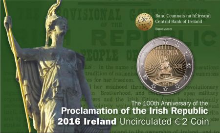 Irlande 2 Euros Commémo. IRLANDE 2016 BU - Proclamation de la République