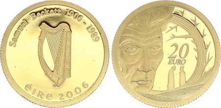 Irlande 20 Euro, Samuel Beckett 2006 - Or - Sans coffret ni certificat