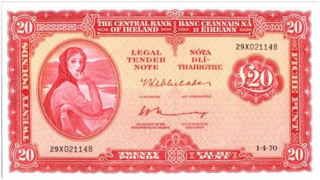 Irlande 20 Pounds Lady Lavery - 1970