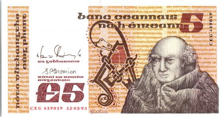 Irlande 5 Pounds John Scotus Eriugena - 12/03/1993