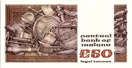 Irlande 50 Pounds T. O\'Carolan - Instruments - 1991