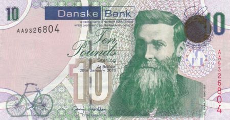 Irlande du Nord 10 Pounds JB Dunlop - Danske Bank 2013 - P.Neuf