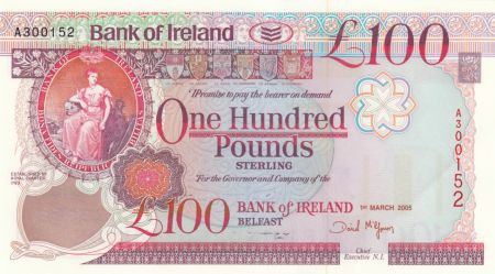 Irlande du Nord 100 Pounds - Bank of Ireland - 2013 - P.82 - p.Neuf