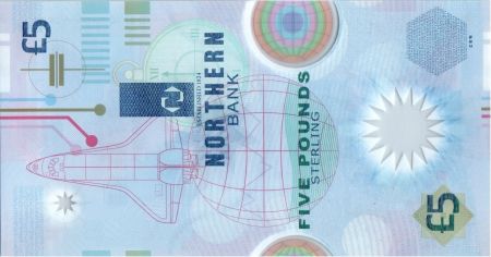Irlande du Nord 5 Pounds Navette spatiale - Polymer - 1999