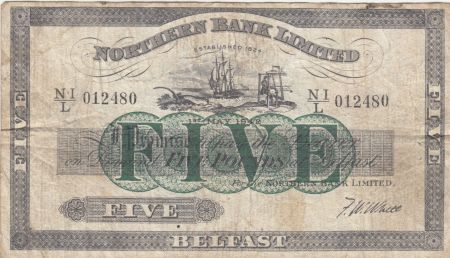 Irlande du Nord 5 Pounds Northern Bank Limited 1942 - Série NI/L - TB - P.180