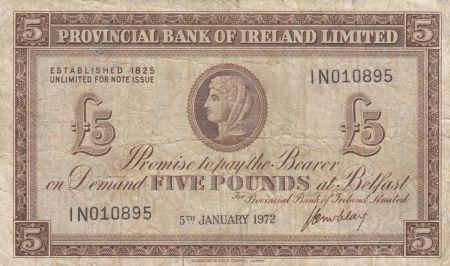 Irlande du Nord 5 Pounds Provincial Bank Limited 1972 - TB - P.246