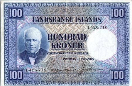 Islande 100 Kronur,  J. Sigurdsson  - Moutons - 1946 - P.35 a
