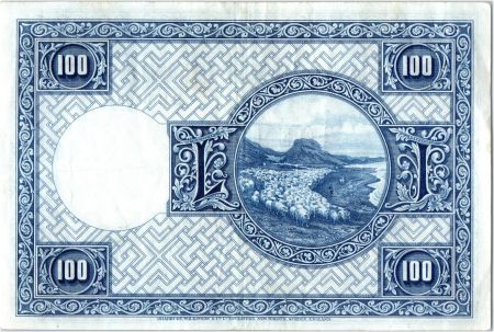 Islande 100 Kronur, J. Sigurdsson  -  Moutons - 19(43-57) - P.35 a