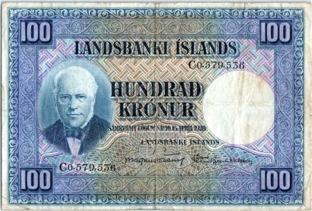 Islande 100 Kronur, J. Sigurdsson - Moutons - 19(56-57) - P.35 a