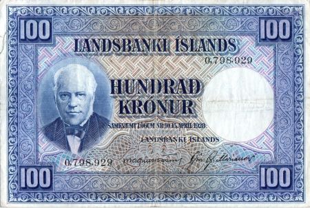 Islande 100 Kronur J. Sigurdsson - Moutons - 19(43-57) - P.35 a