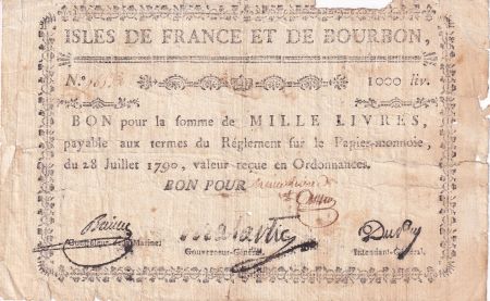 Isles de France et de Bourbon 1000 Livres - 28/07/1790 - B - P.23
