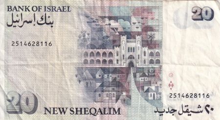 Israël 20 New Sheqel - Moshe Sharett - 1993 - P.54b