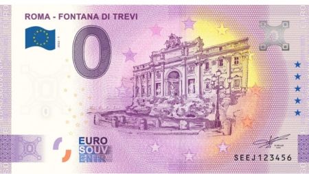 Italie 0 Euro Souvenir 2022 - Fontaine de Trevi - Rome
