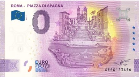 Italie 0 Euro Souvenir 2022 - Place d\'Espagne - Rome