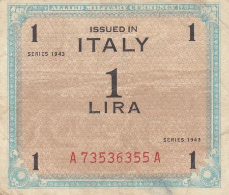 Italie 1 Lira 1943 - Bleu et marron - Série A