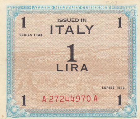 Italie 1 Lira 1943 - Bleu et marron - Série A272244970A