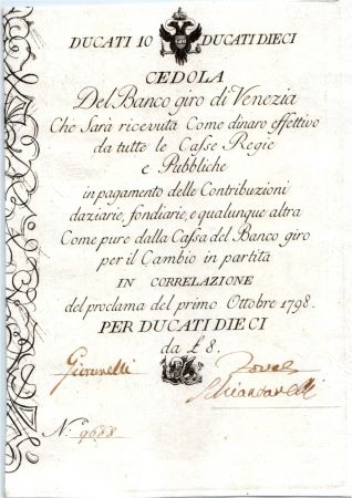 Italie 10 Ducati Aigle Austro-Hongrois - 01/10/1798
