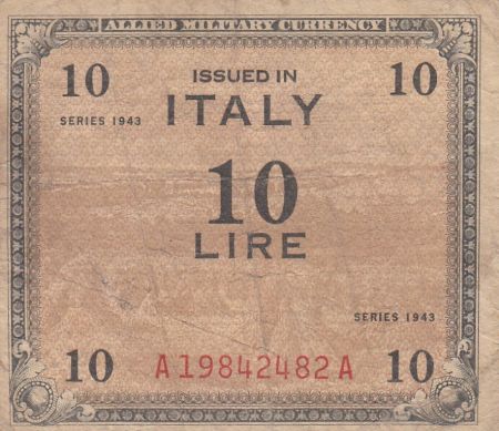 Italie 10 Lire 1943 - Gris et marron - Série A19842482A