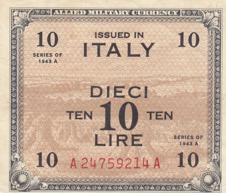 Italie 10 Lire 1943 - Gris et marron - Série A24759214A