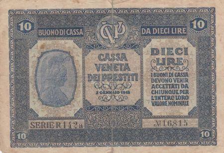 Italie 10 Lire Italia - 1918
