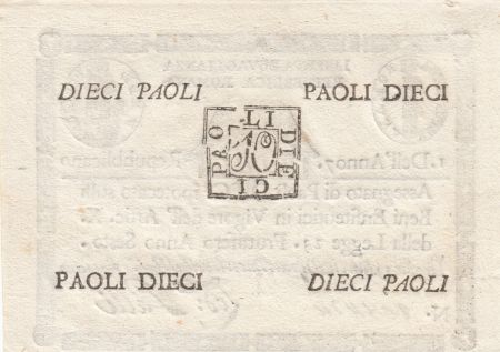 Italie 10 Paoli 1798 - Aigle, Anno 7 - Rep romana