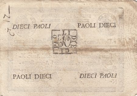Italie 10 Paoli Aigle, Anno 7 - 1798 - Rectangle - 2ex