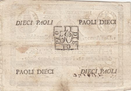 Italie 10 Paoli Aigle, Anno 7 - 1798 - Rectangle
