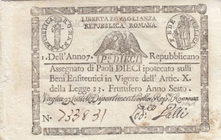 Italie 10 Paoli Aigle, Anno 7 - 1798 Losange 4 ex