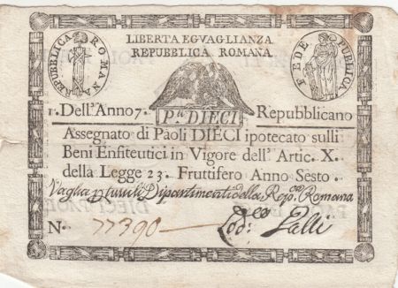 Italie 10 Paoli Aigle, Anno 7 - 1798 Losange
