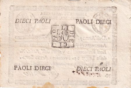 Italie 10 Paoli Repubblica Romana - 1798