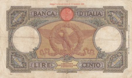 Italie 100 Lire - 16-12-1936 - Femme au sceptre, Aigle - Série S212