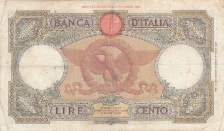 Italie 100 Lire - 19-07-1939 - Femme au sceptre, Aigle - Série M422