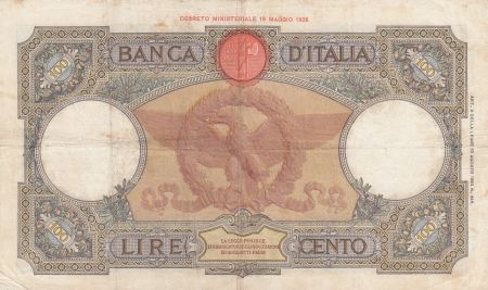 Italie 100 Lire - 21-10-1938 - Femme au sceptre, Aigle - Série G361