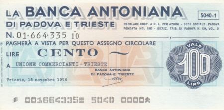 Italie 100 Lire - Banca Antoniana - 1976 - Neuf