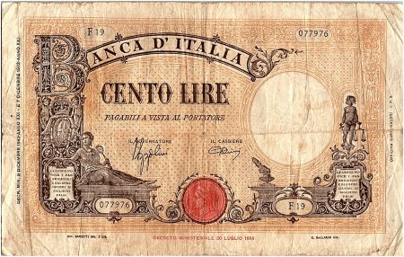 Italie 100 Lire,  Victor Emmanuel III - 1942 -P.59 a - TB