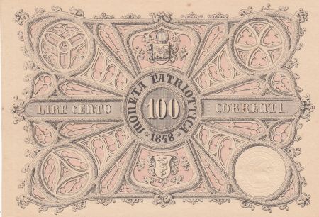 Italie 100 Lire 1848 - Venise et Milan - Lion de Venise