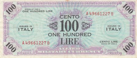 Italie 100 Lire 1943 - Bleu et violet - Série A49661227B