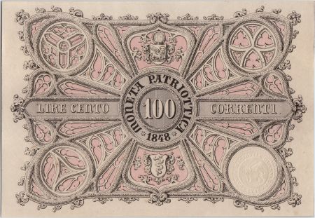 Italie 100 Lire Moneta Patriottica - Lion de Venise 1848