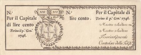 Italie 100 Lire Régie Finanze-Torino - 1746 remainder