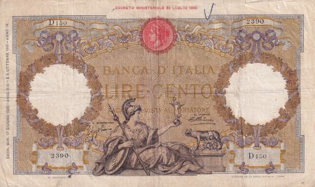 Italie 100 Lires - Louve - Aigle - 05-10-1931 - Série D.150 - P.55a