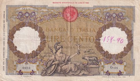 Italie 100 Lires - Louve - Aigle - 05-10-1931 - Série G.131 - P.55a