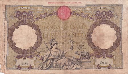 Italie 100 Lires - Louve - Aigle - 05-10-1931 - Série Q.413 - P.55a