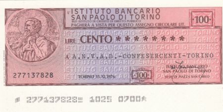 Italie 100 Lires  lIstituto Bancario San Paolo di Torino - 1976 - ANVAD Turin - Neuf